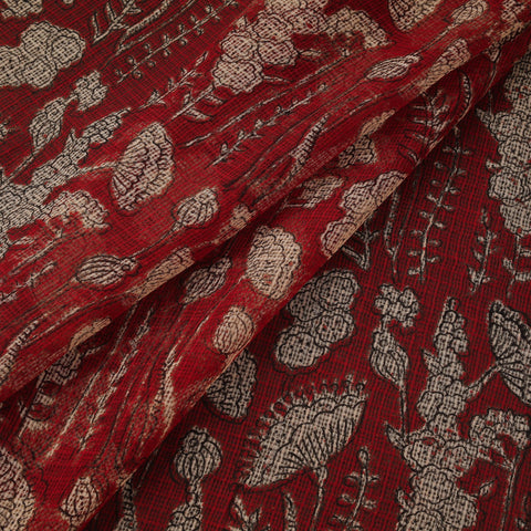 Kota doria cotton natural dyed hand block bagru print