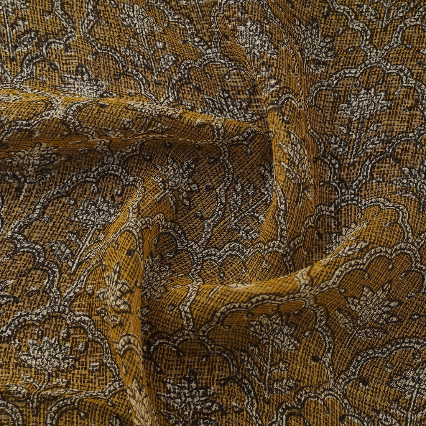 Kota doria cotton natural dyed hand block bagru print