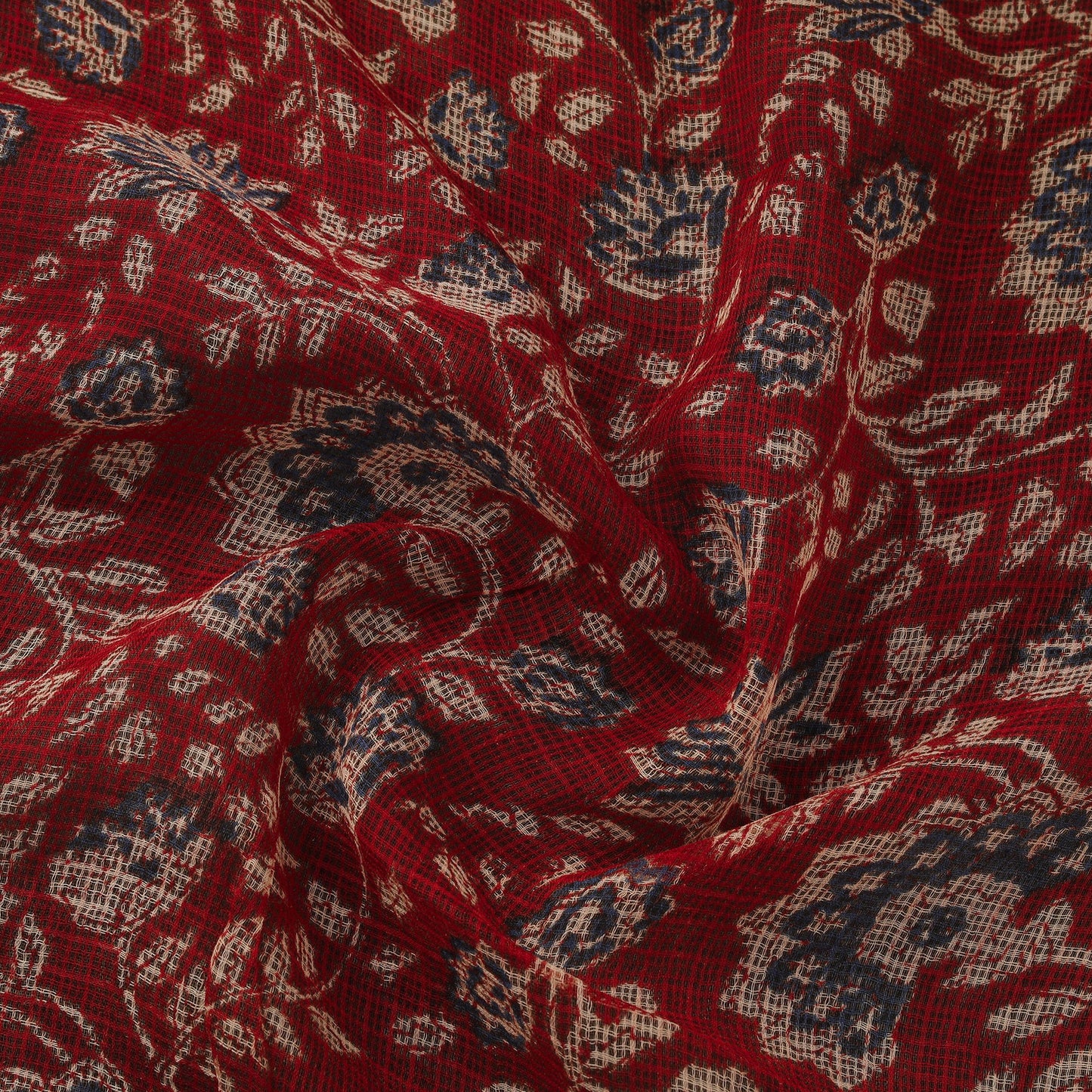 Kota doria cotton natural dyed hand block bagru print