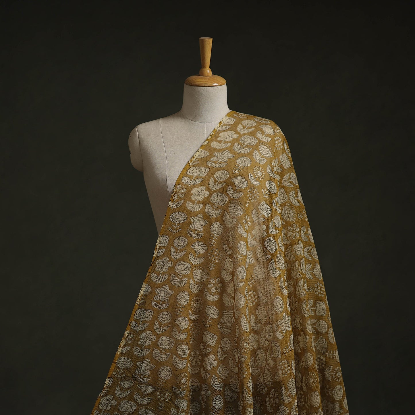 Kota doria cotton natural dyed hand block bagru print