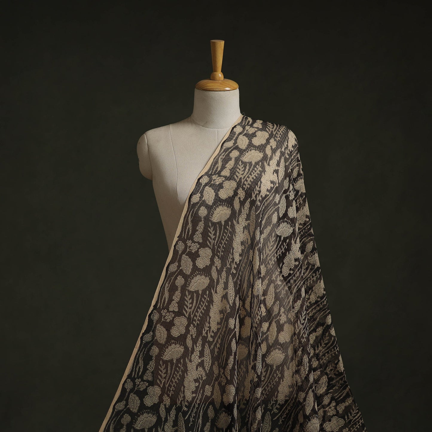 Kota doria cotton natural dyed hand block bagru print