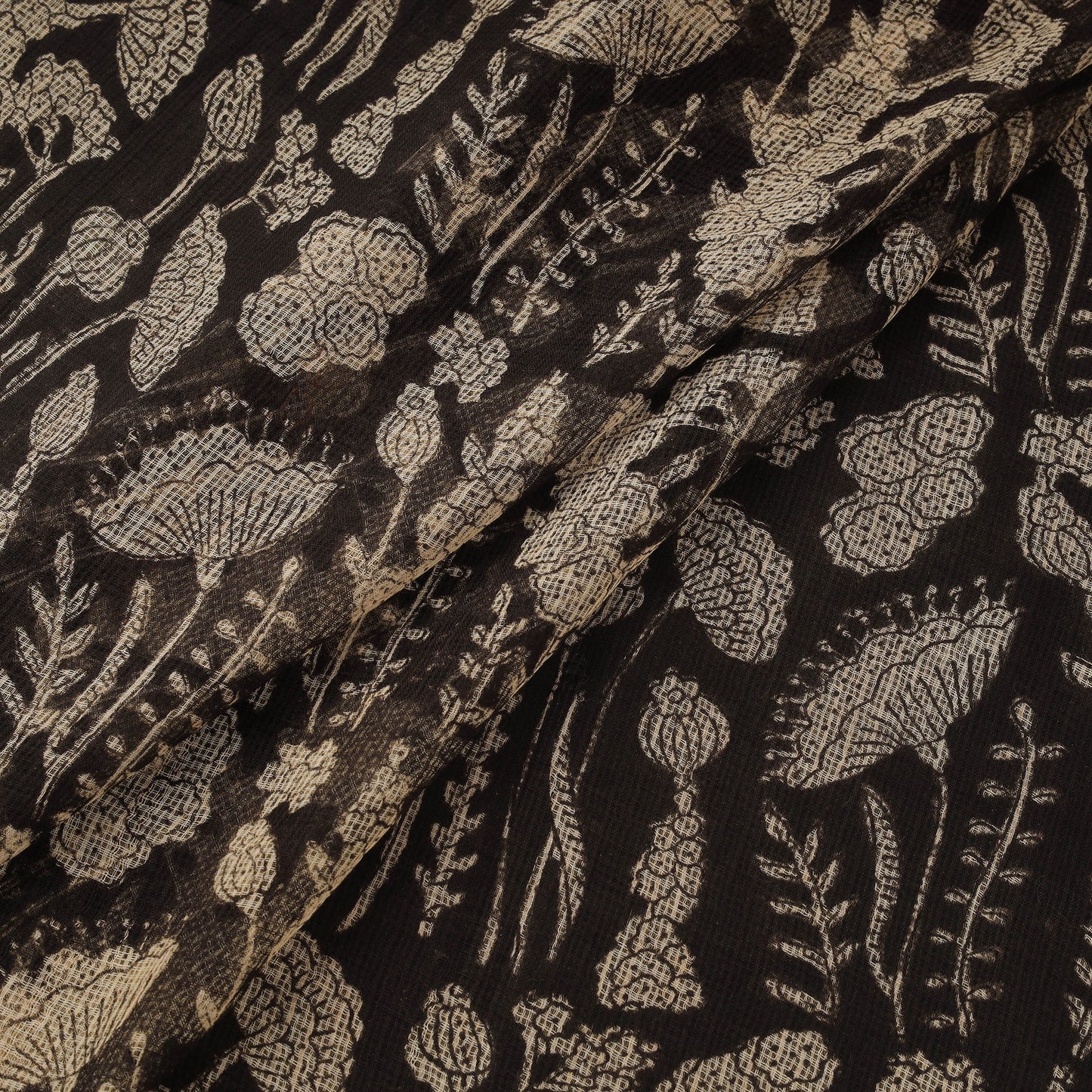 Kota doria cotton natural dyed hand block bagru print