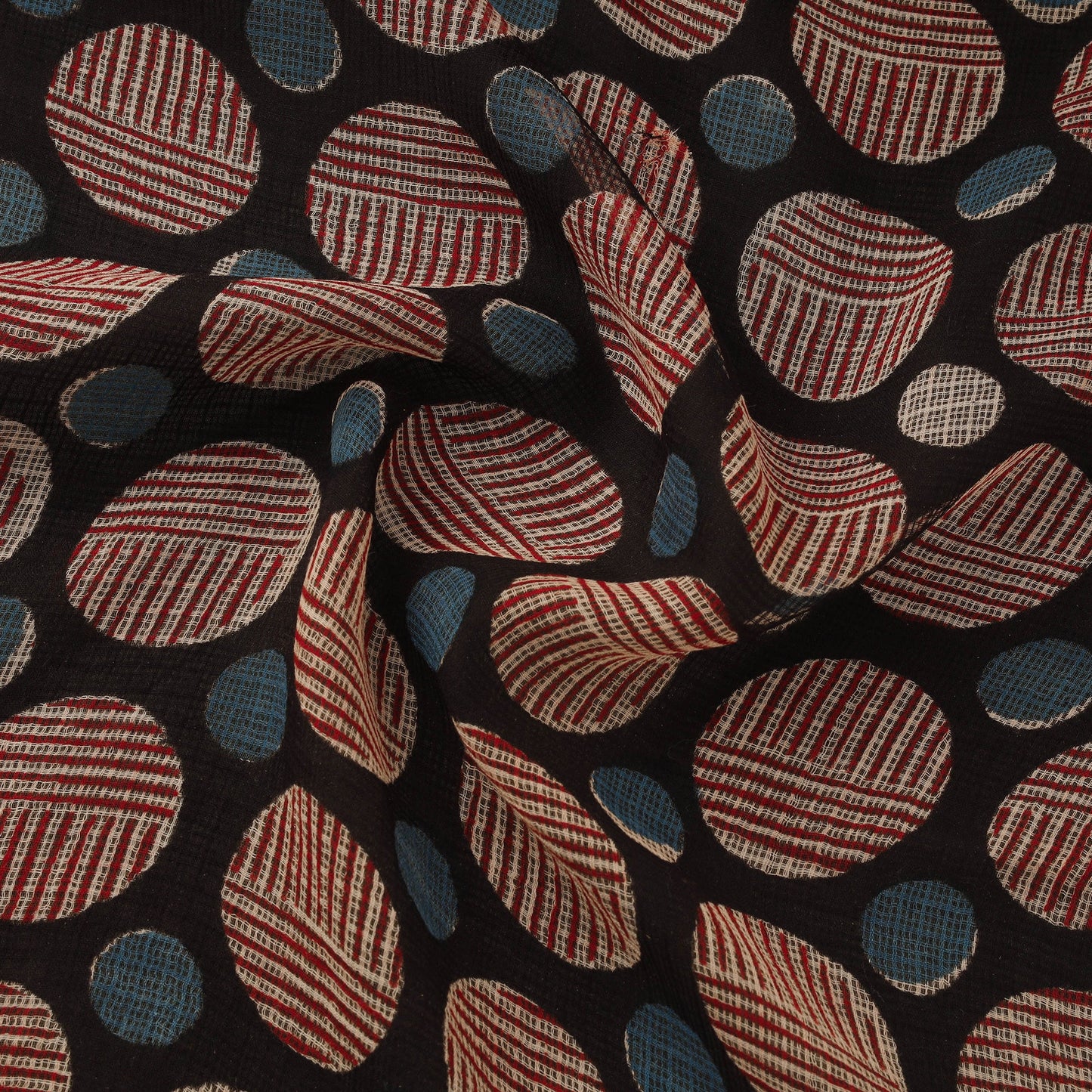 Kota doria cotton natural dyed hand block bagru print