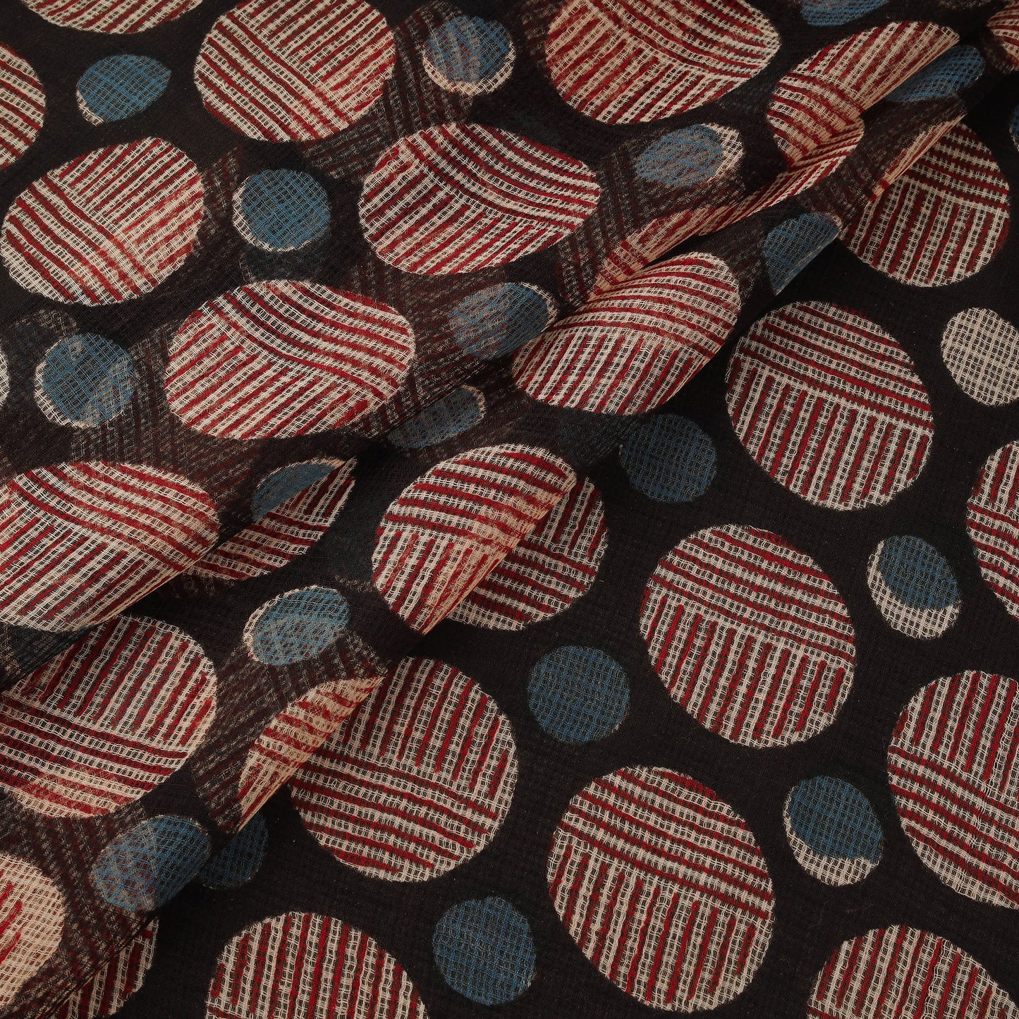 Kota doria cotton natural dyed hand block bagru print