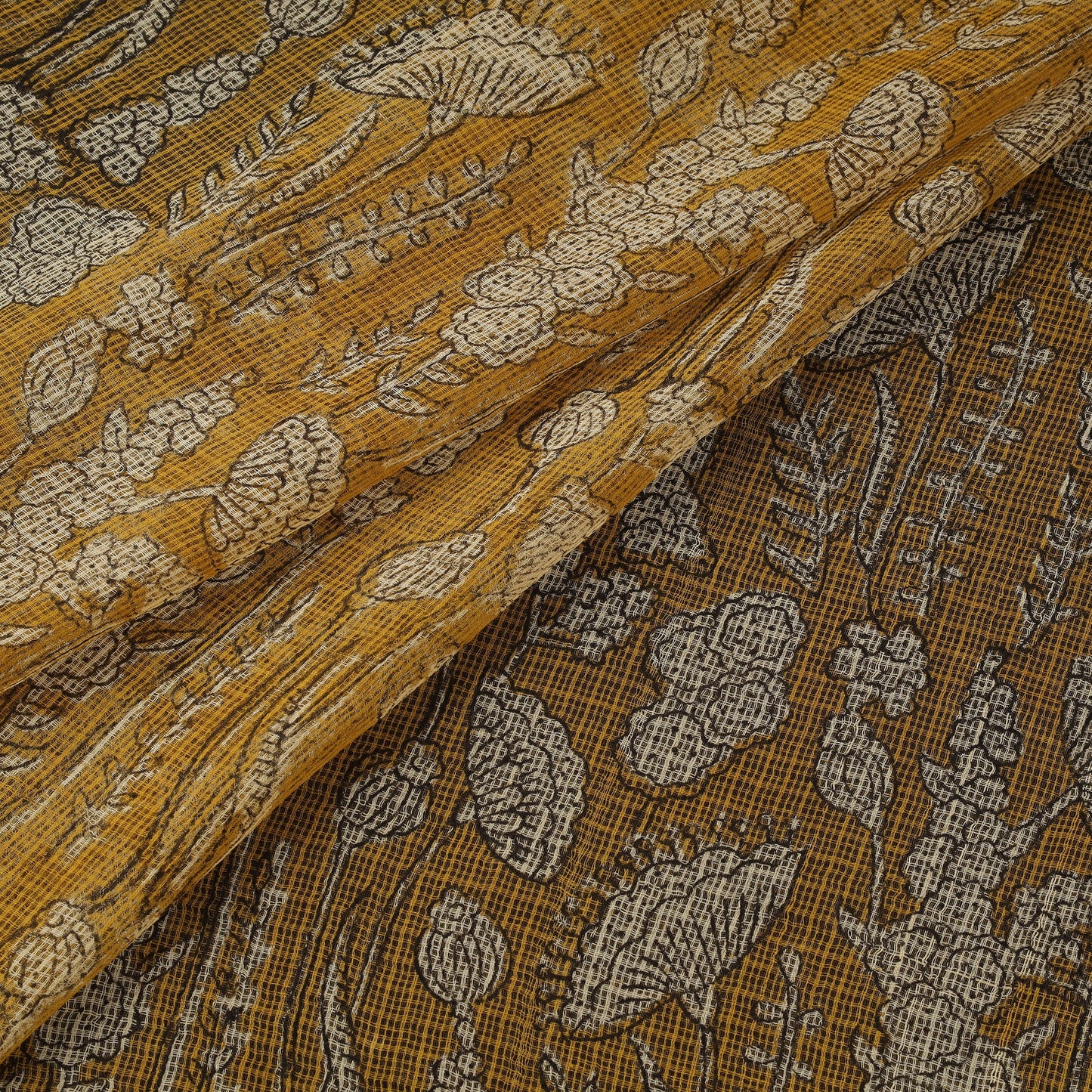 Kota doria cotton natural dyed hand block bagru print