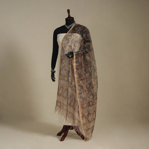 Kota doria cotton natural dyed pedana kalamkari dupatta 04