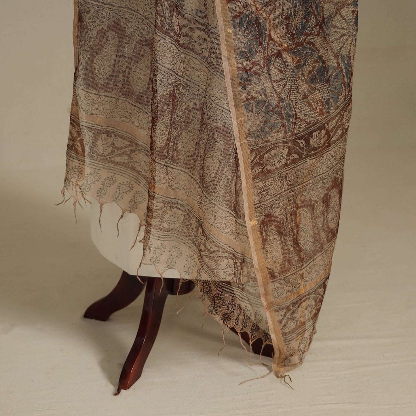 Kota doria cotton natural dyed pedana kalamkari dupatta 04