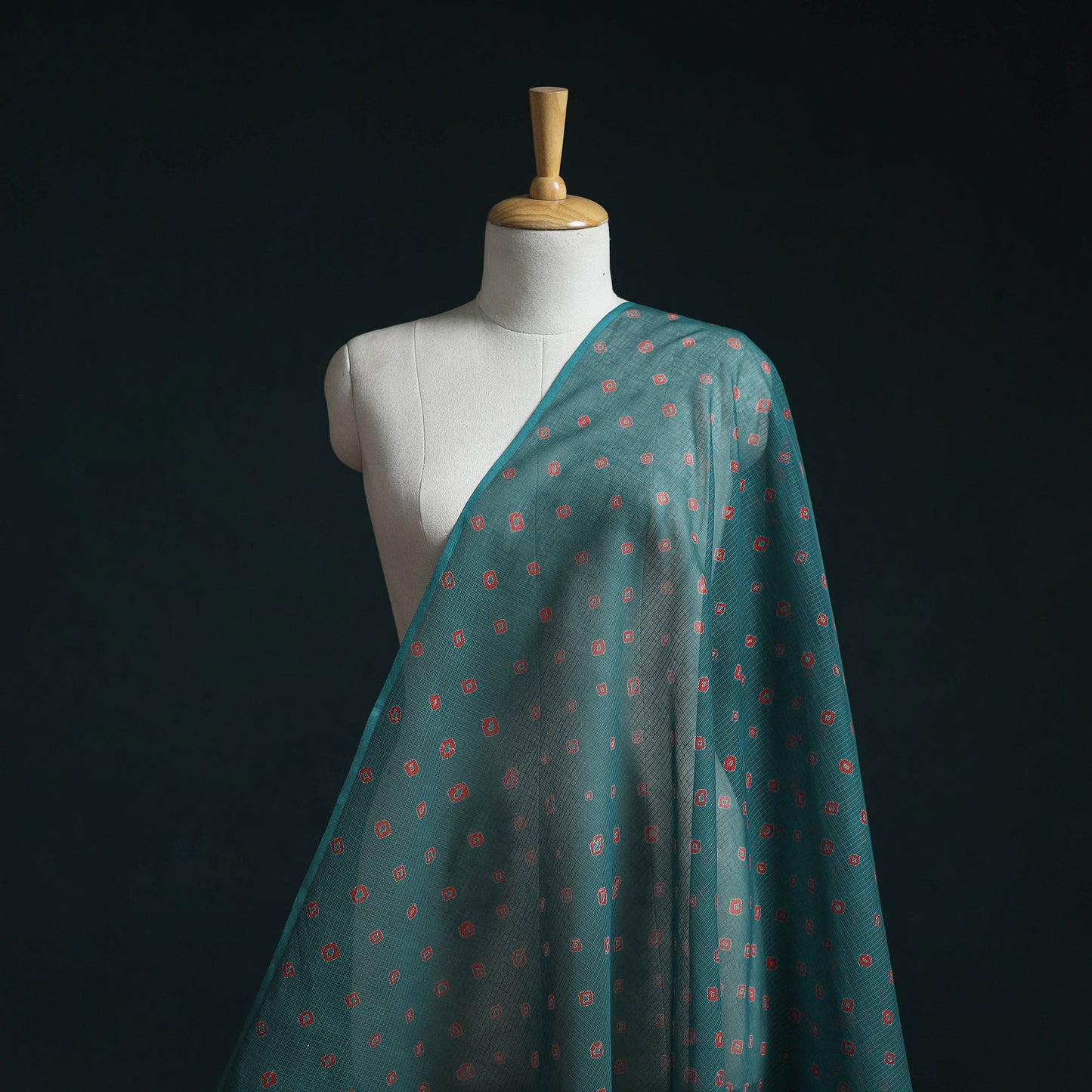 Kota doria cotton tie-dye bandhani fabric 02 - handcrafted