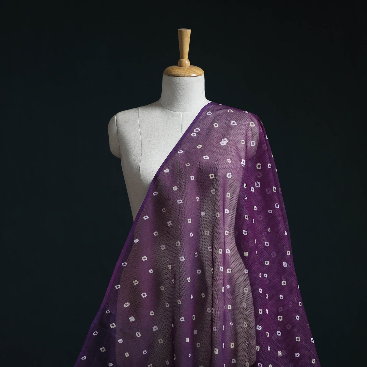 Kota doria cotton tie-dye bandhani fabric 13 - handcrafted