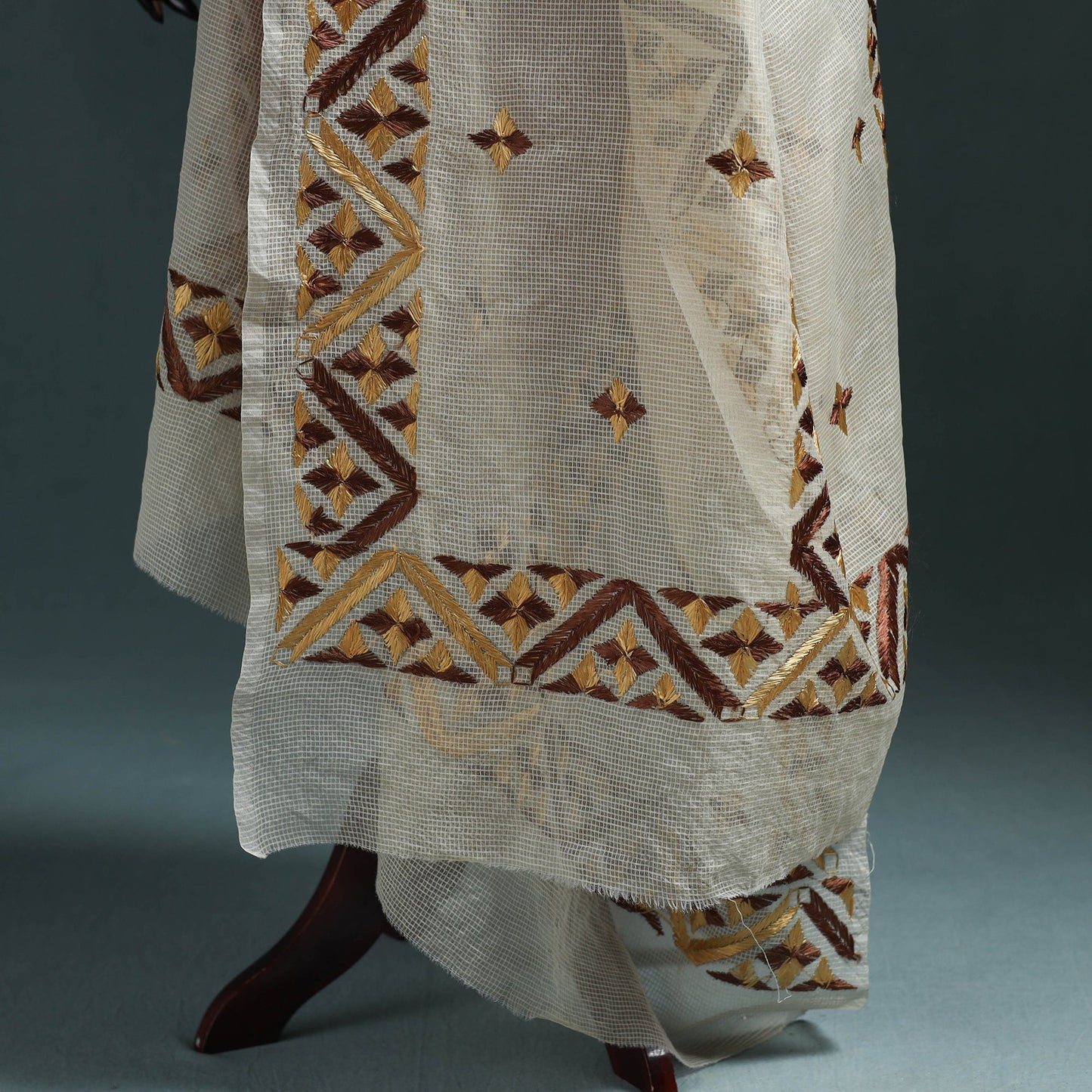 Kota doria silk hand embroidered chapa work phulkari