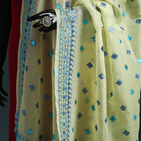 Kota doria silk hand embroidered chapa work phulkari