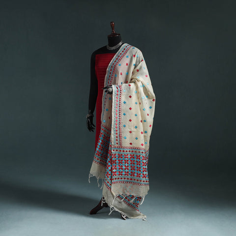 Kota doria silk hand embroidered chapa work phulkari