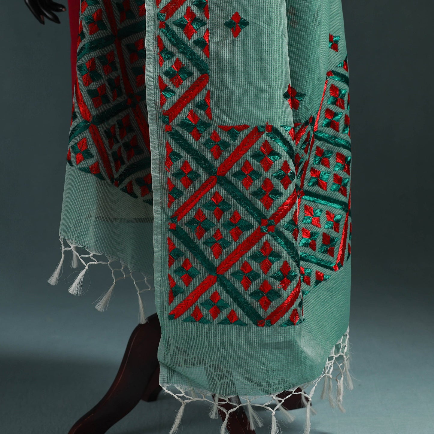 Kota doria silk hand embroidered chapa work phulkari