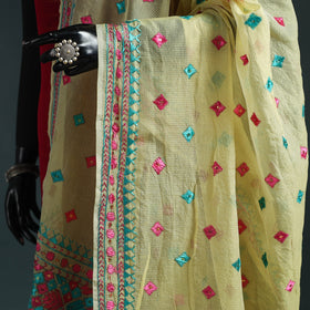 Kota doria silk hand embroidered chapa work phulkari