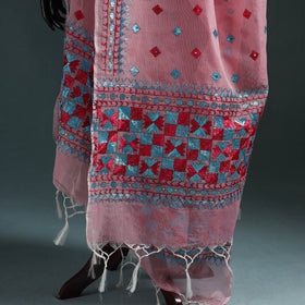 Kota doria silk hand embroidered chapa work phulkari