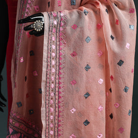 Kota doria silk hand embroidered chapa work phulkari