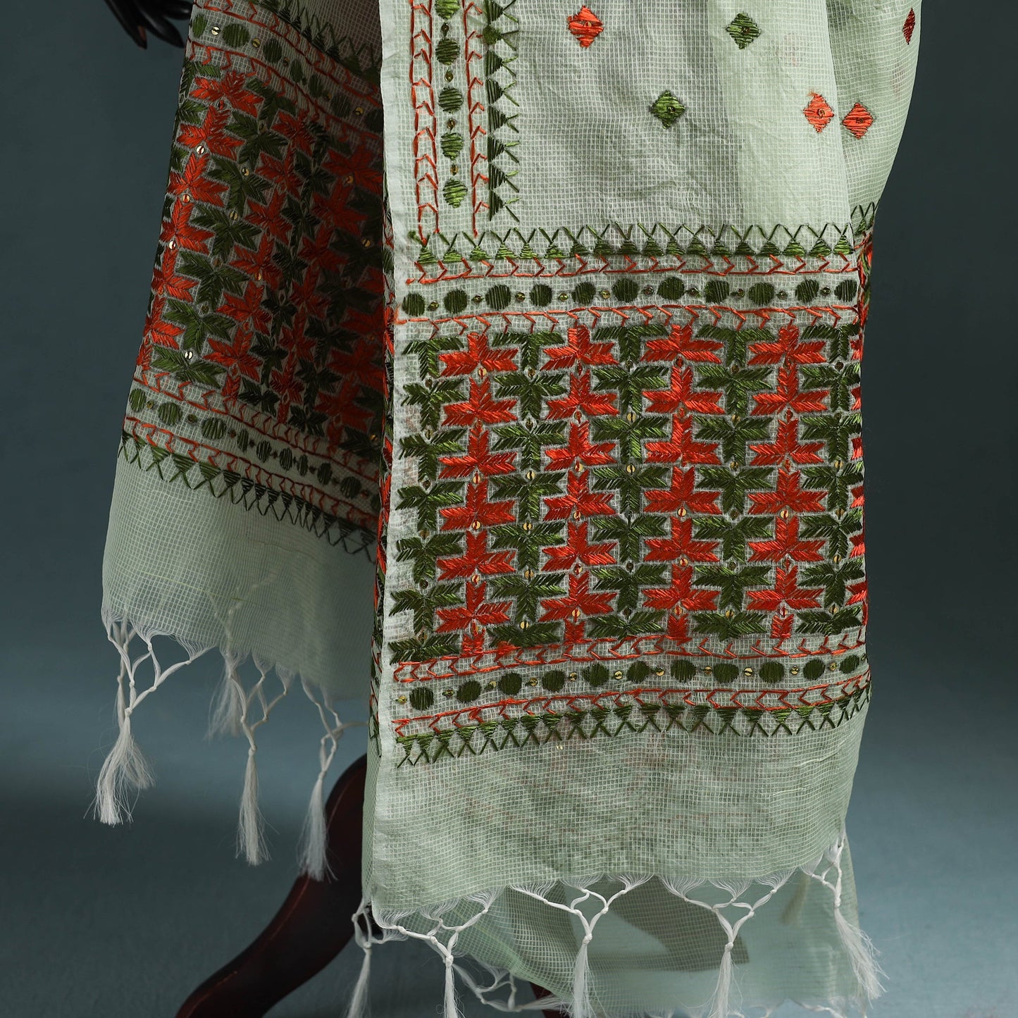 Kota doria silk hand embroidered chapa work phulkari