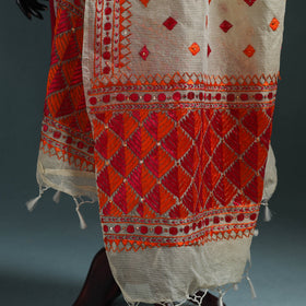 Kota doria silk hand embroidered chapa work phulkari