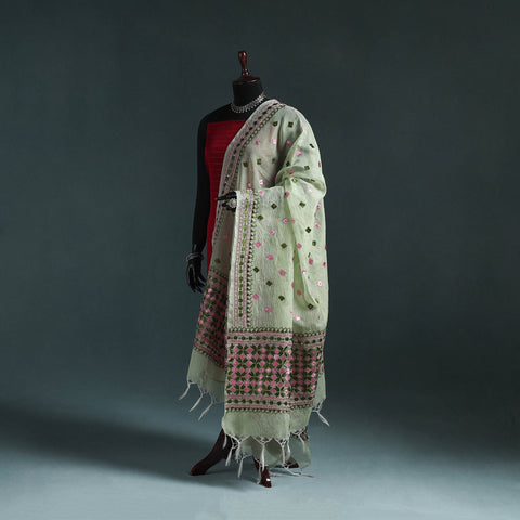 Kota doria silk hand embroidered chapa work phulkari