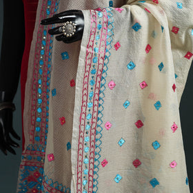 Kota doria silk hand embroidered chapa work phulkari
