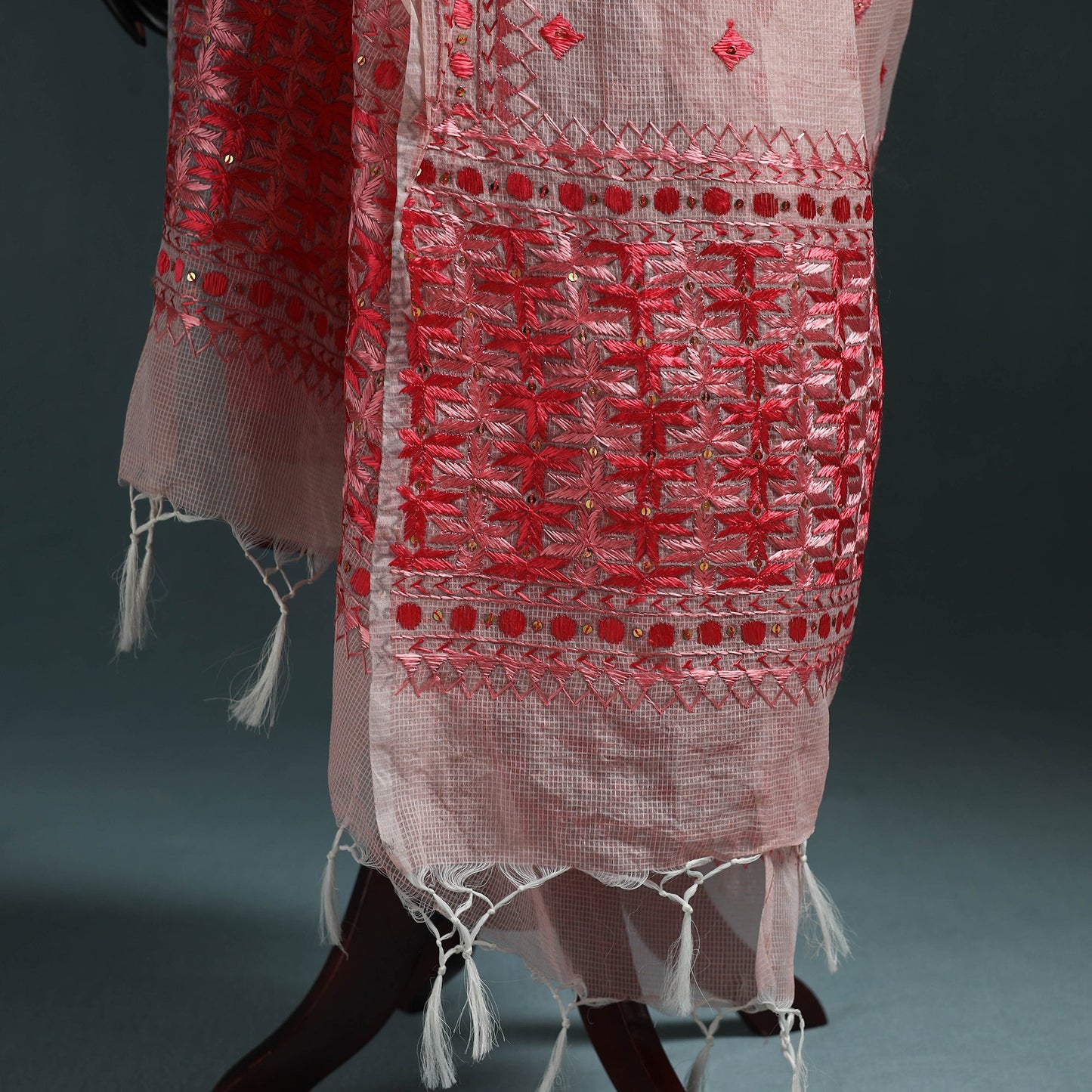 Kota doria silk hand embroidered chapa work phulkari