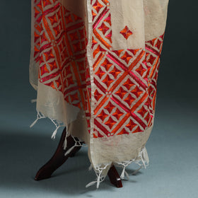 Kota doria silk hand embroidered chapa work phulkari