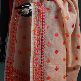 Kota doria silk hand embroidered chapa work phulkari