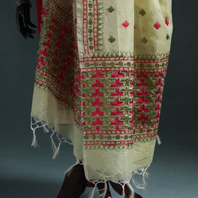 Kota doria silk hand embroidered chapa work phulkari