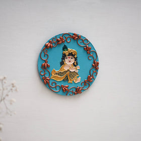 Krishna - handpainted clay art wall frame 14 - handcrafted