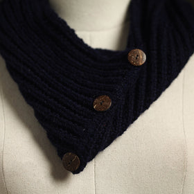 Kumaun hand knitted woollen button cowl 21 - handcrafted