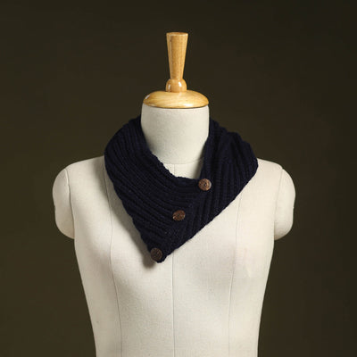 Kumaun hand knitted woollen button cowl 21 - handcrafted