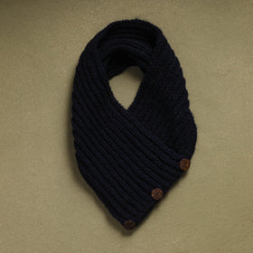 Kumaun hand knitted woollen button cowl 21 - handcrafted