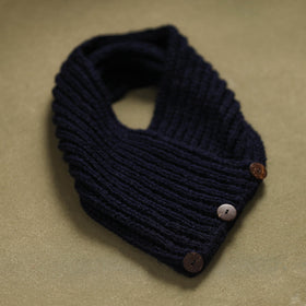 Kumaun hand knitted woollen button cowl 21 - handcrafted