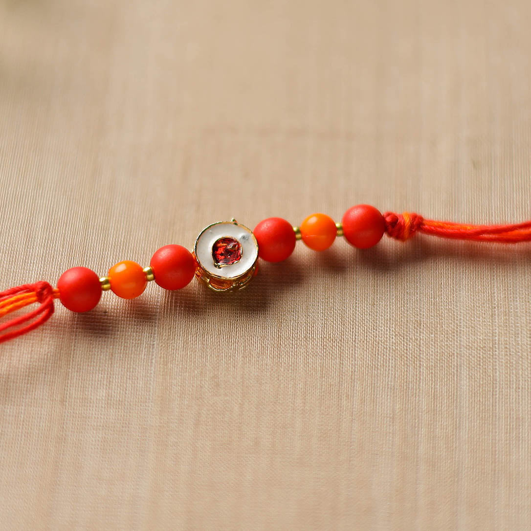  Kundan & Beadwork Reversible Rakhi by Divine Guidance Creations 191 