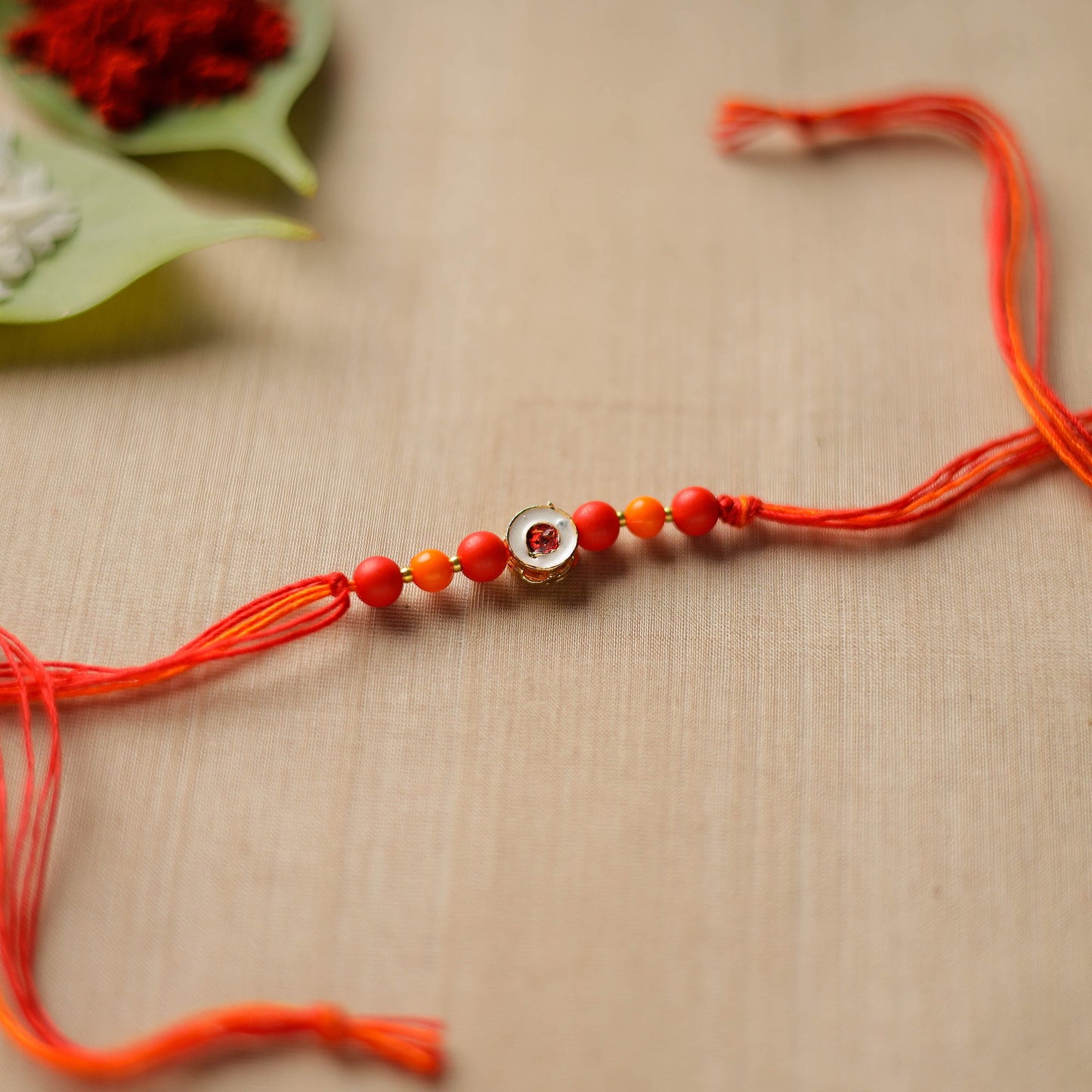  Kundan & Beadwork Reversible Rakhi by Divine Guidance Creations 191 