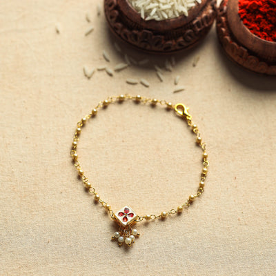  Kundan Chain Reversible Lumba Rakhi by Divine Guidance Creations 