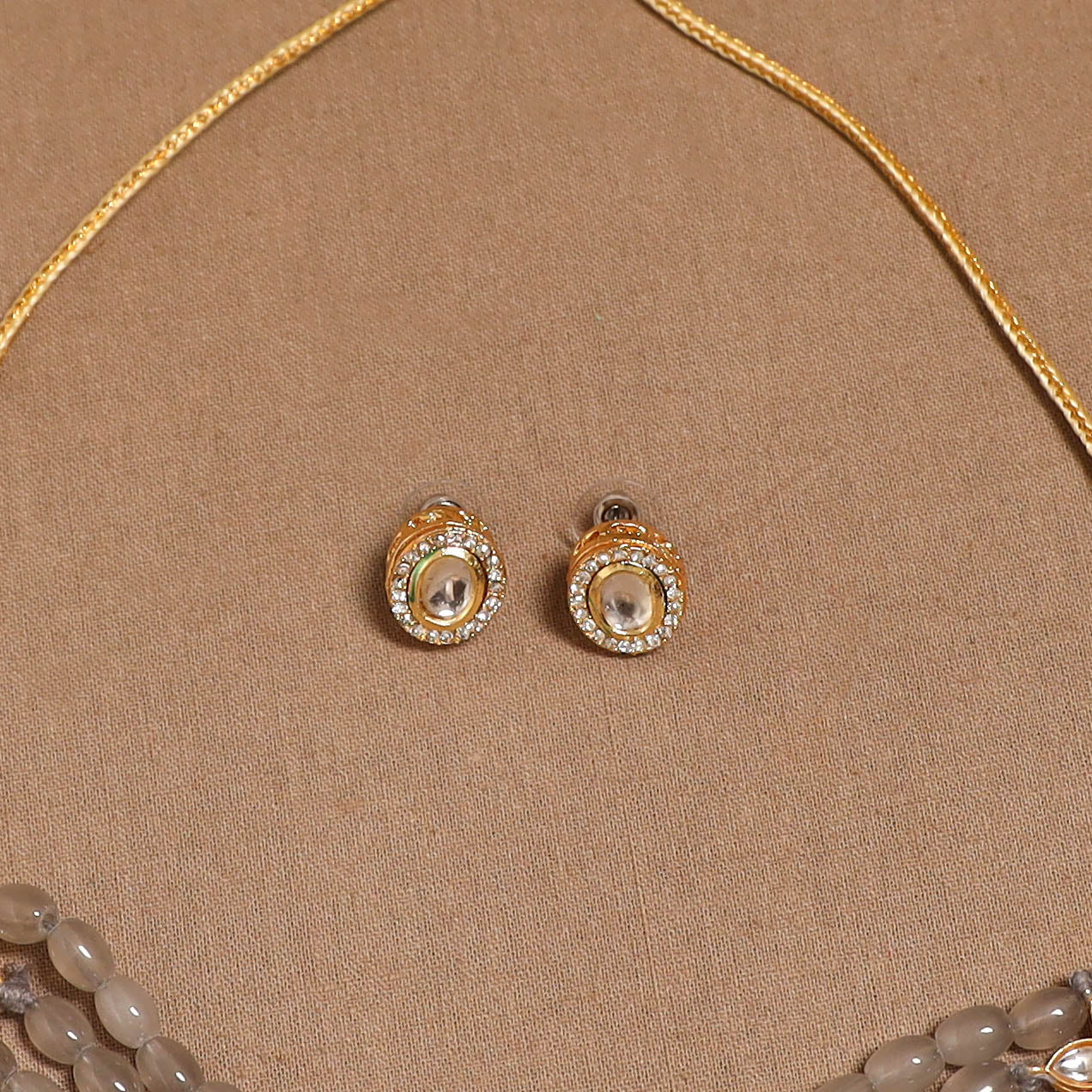 Kundan work choker necklace set 31 - handcrafted