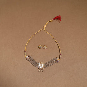 Kundan work choker necklace set 31 - handcrafted