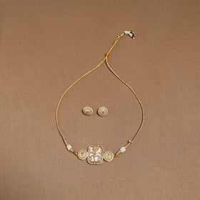 Kundan work choker necklace set 32 - handcrafted