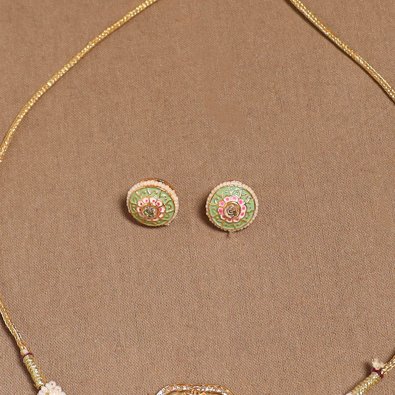 Kundan work choker necklace set 32 - handcrafted