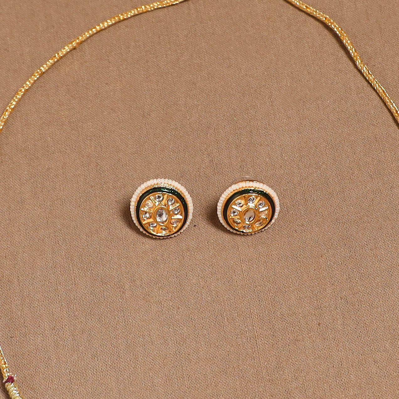 Kundan work choker necklace set 33 - handcrafted