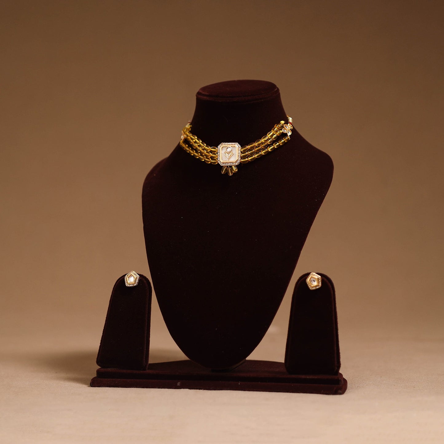 Kundan work choker necklace set 35 - handcrafted