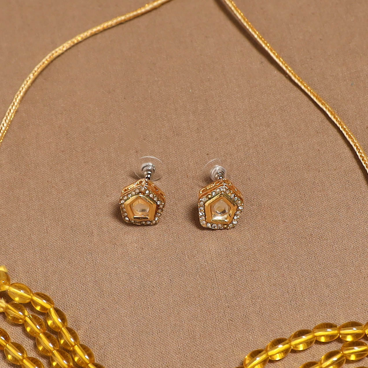 Kundan work choker necklace set 35 - handcrafted