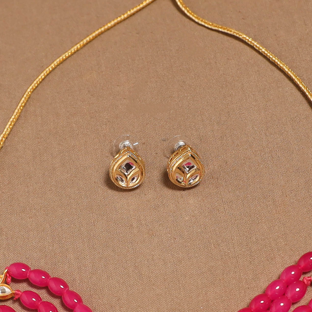 Kundan work choker necklace set 36 - handcrafted