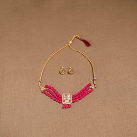 Kundan work choker necklace set 36 - handcrafted