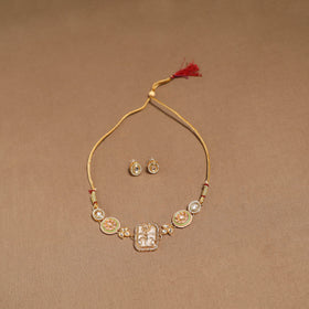 Kundan work choker necklace set 37 - handcrafted