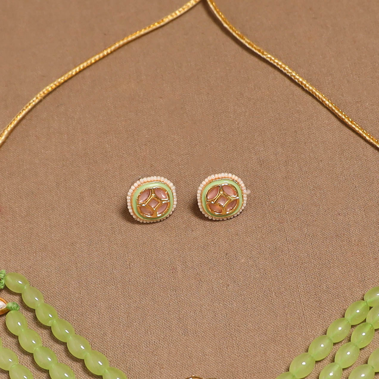 Kundan work choker necklace set 39 - handcrafted