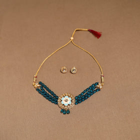 Kundan work choker necklace set 40 - handcrafted