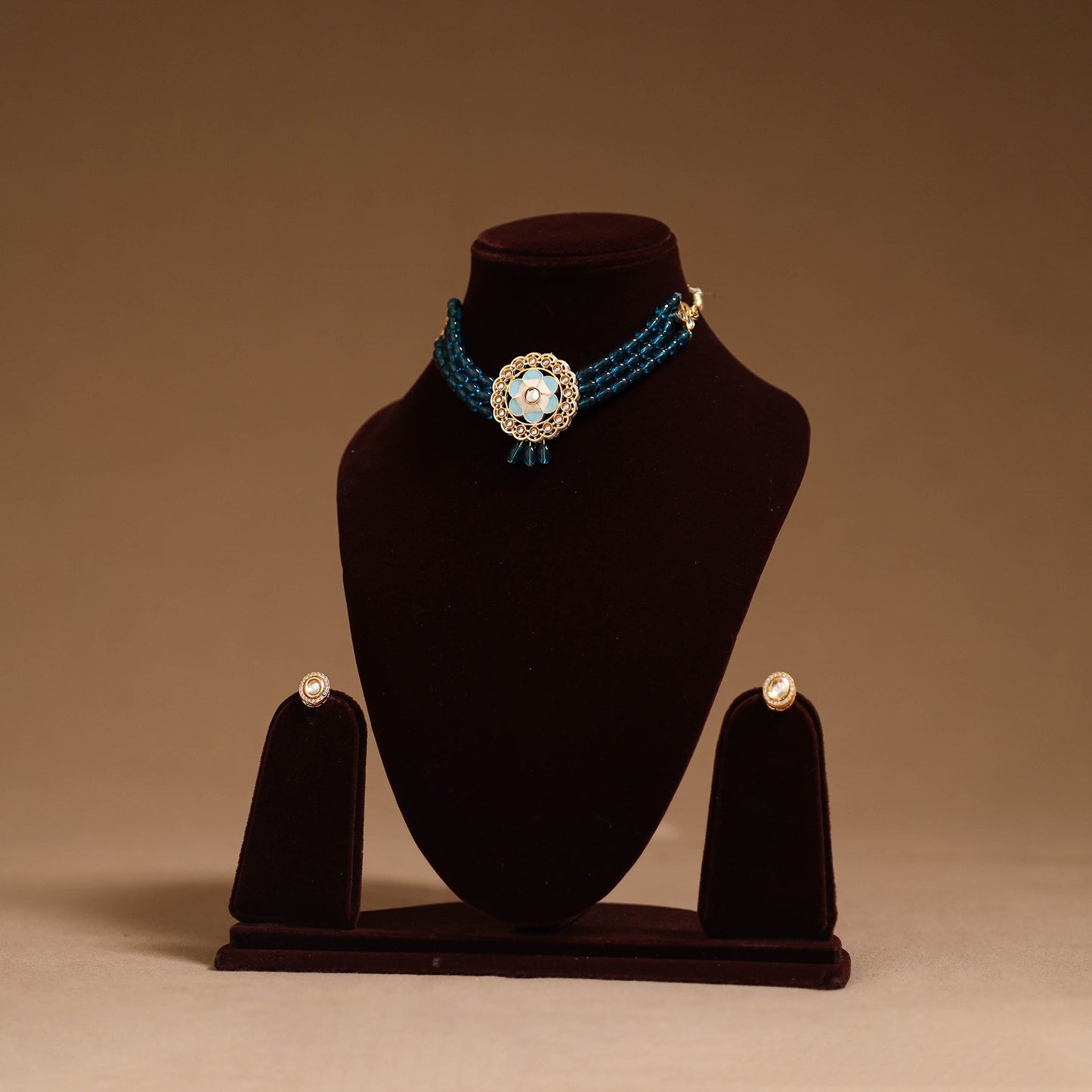 Kundan work choker necklace set 40 - handcrafted