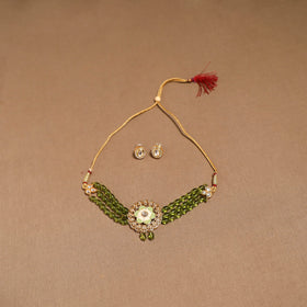 Kundan work choker necklace set 41 - handcrafted